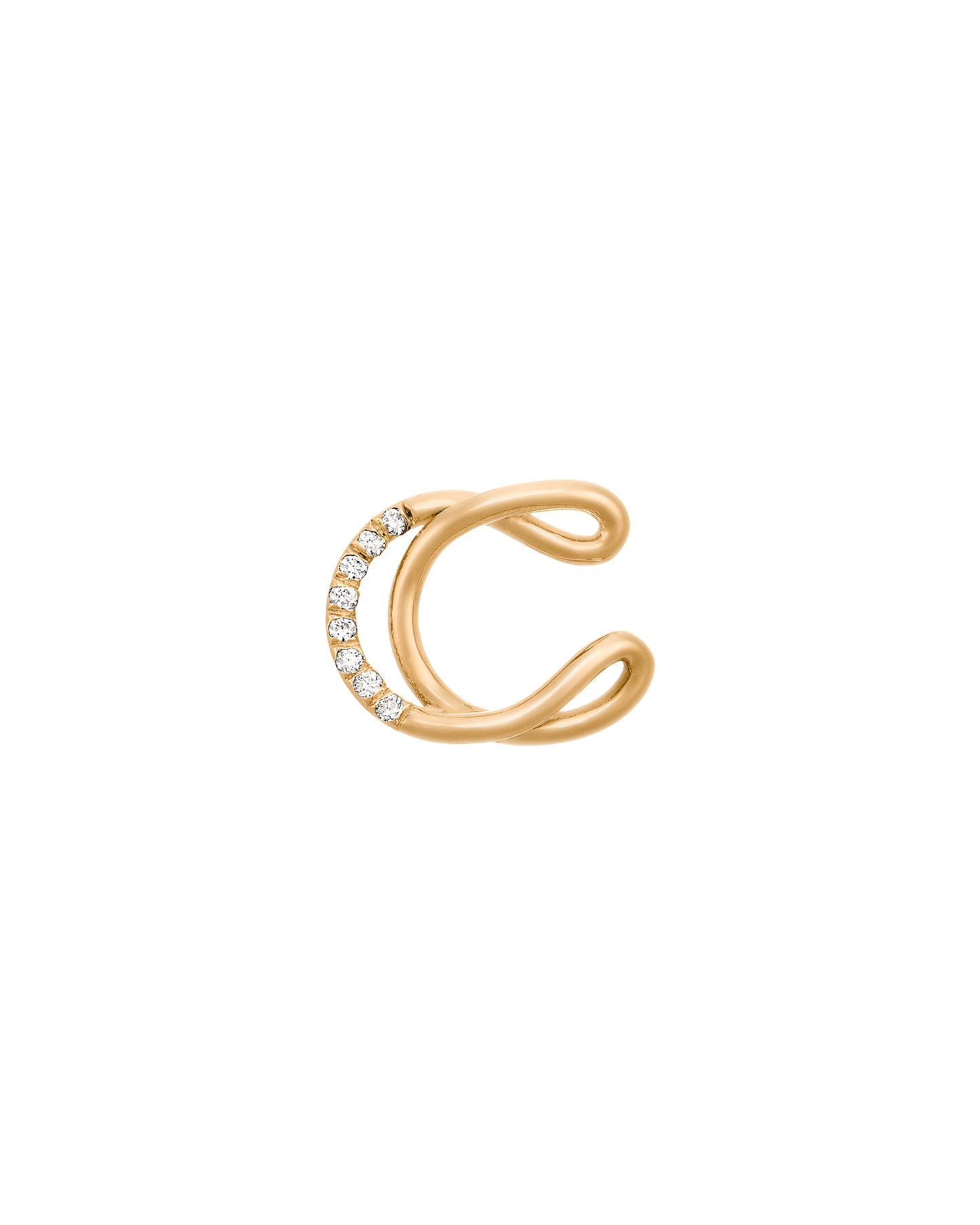COLLIER ALPHABET C OR JAUNE ET DIAMANTS