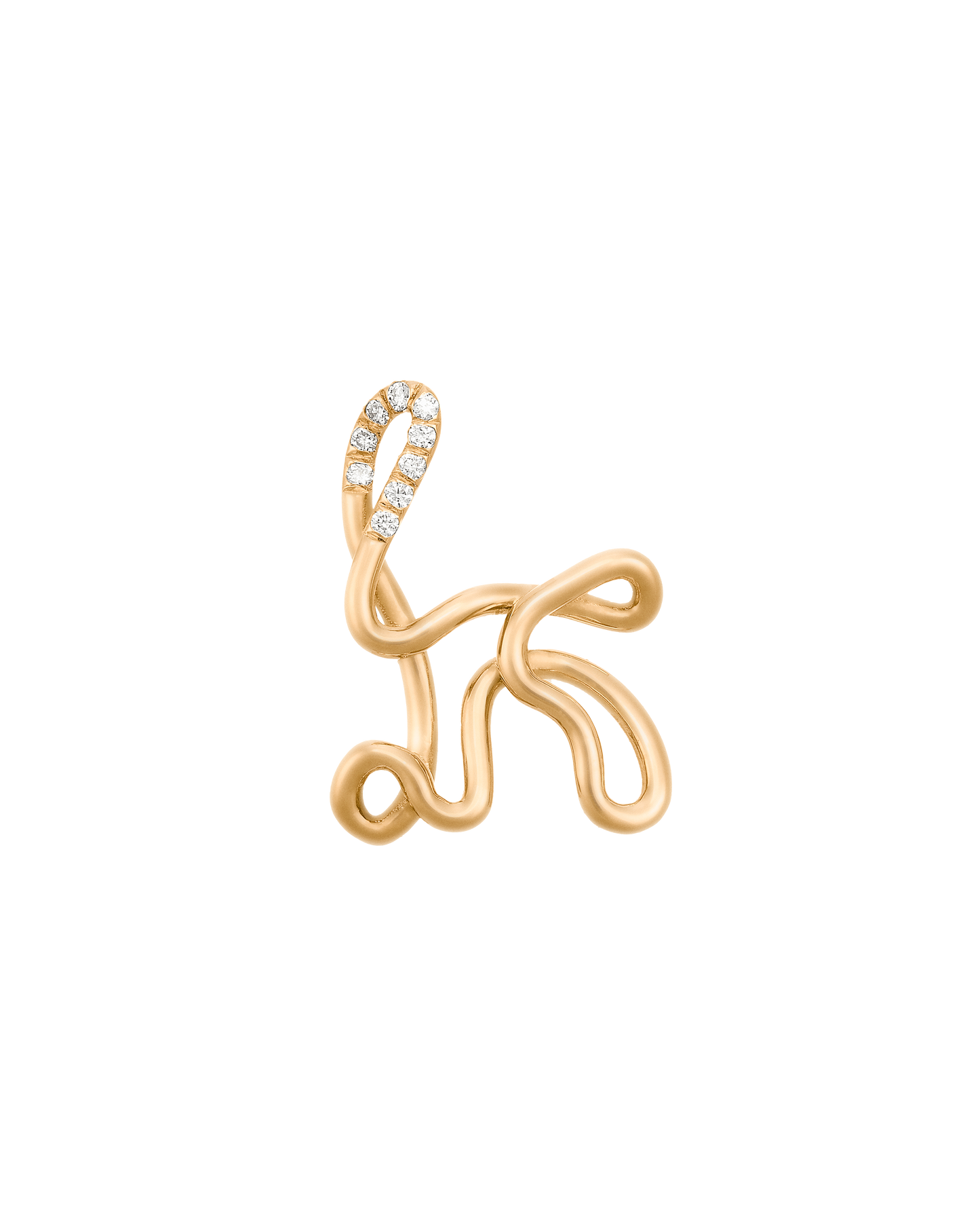 COLLIER ALPHABET K OR JAUNE ET OR JAUNE