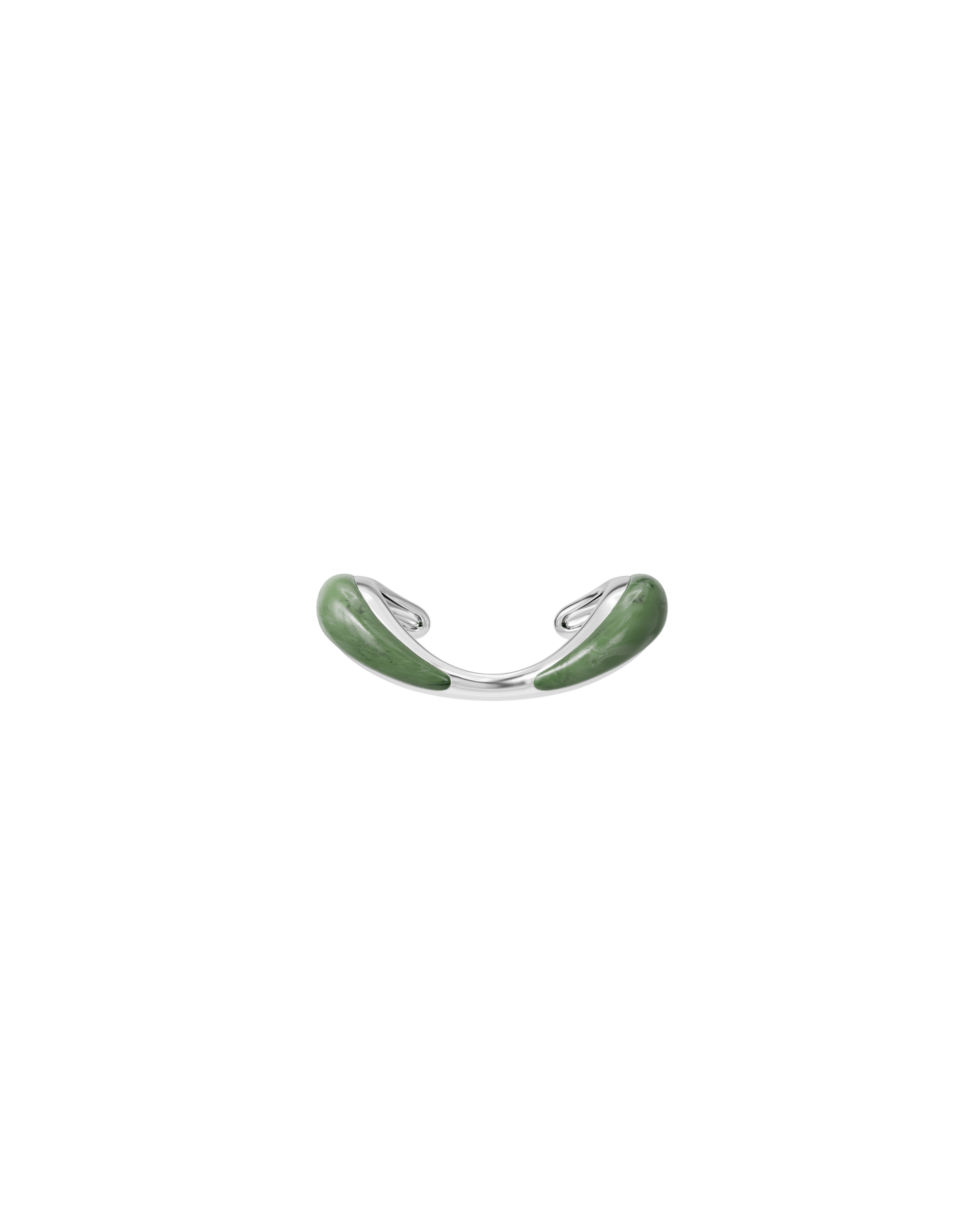 BRACELET LIPS BLOW JADE ARGENT & JADE