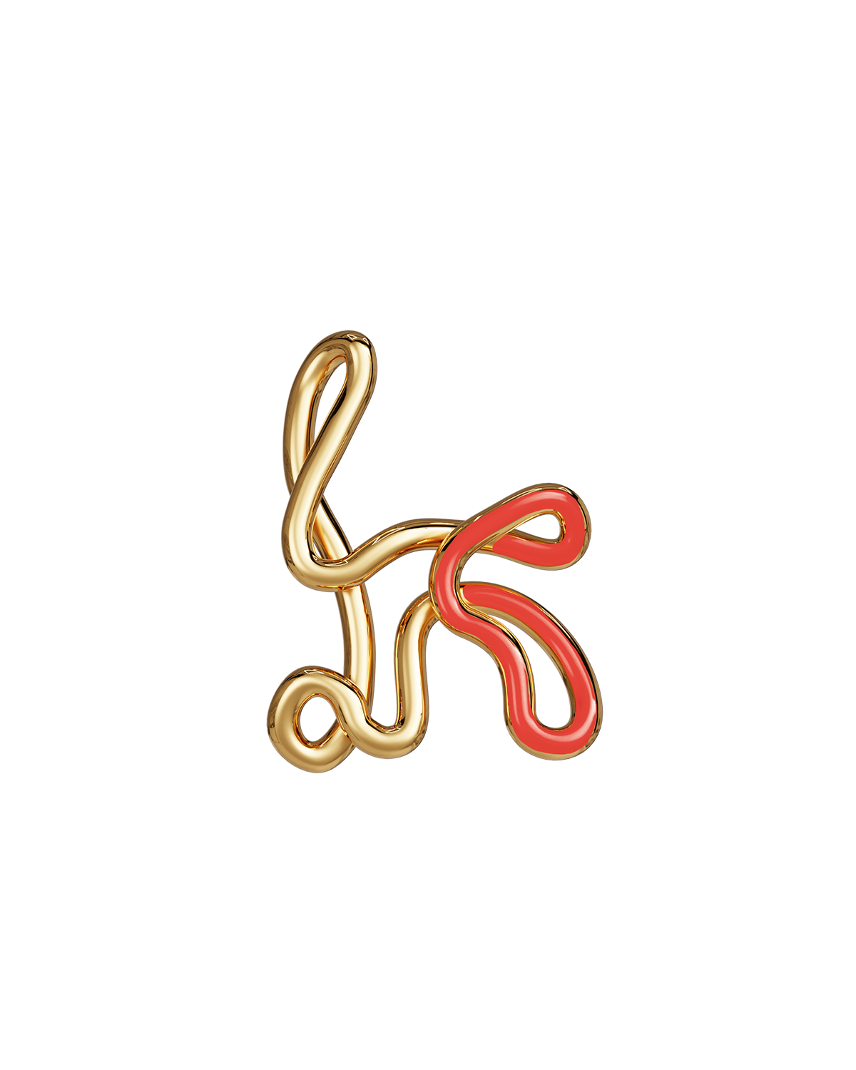 COLLIER ALPHABET K VERMEIL CORAIL