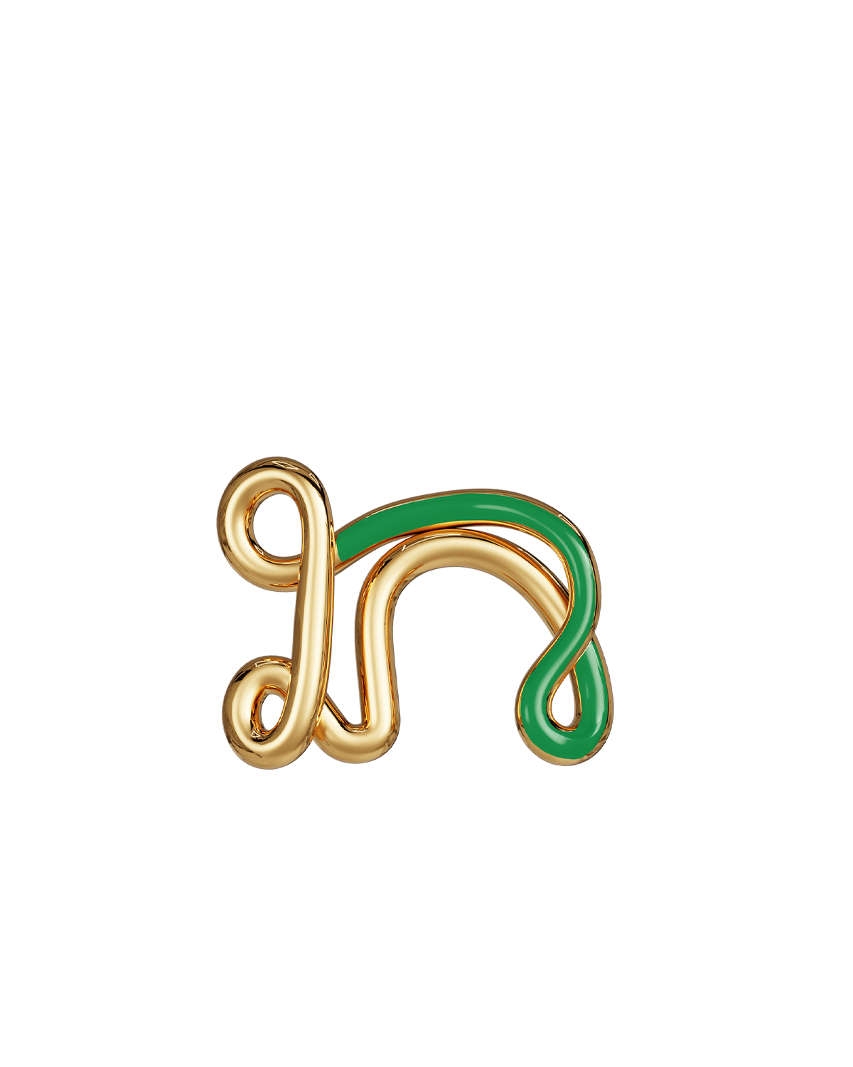 COLLIER ALPHABET N VERMEIL VERT