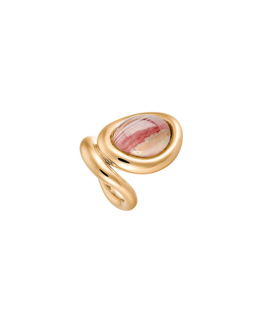 BAGUE FRAMED RHODOCHROSITE VERMEIL