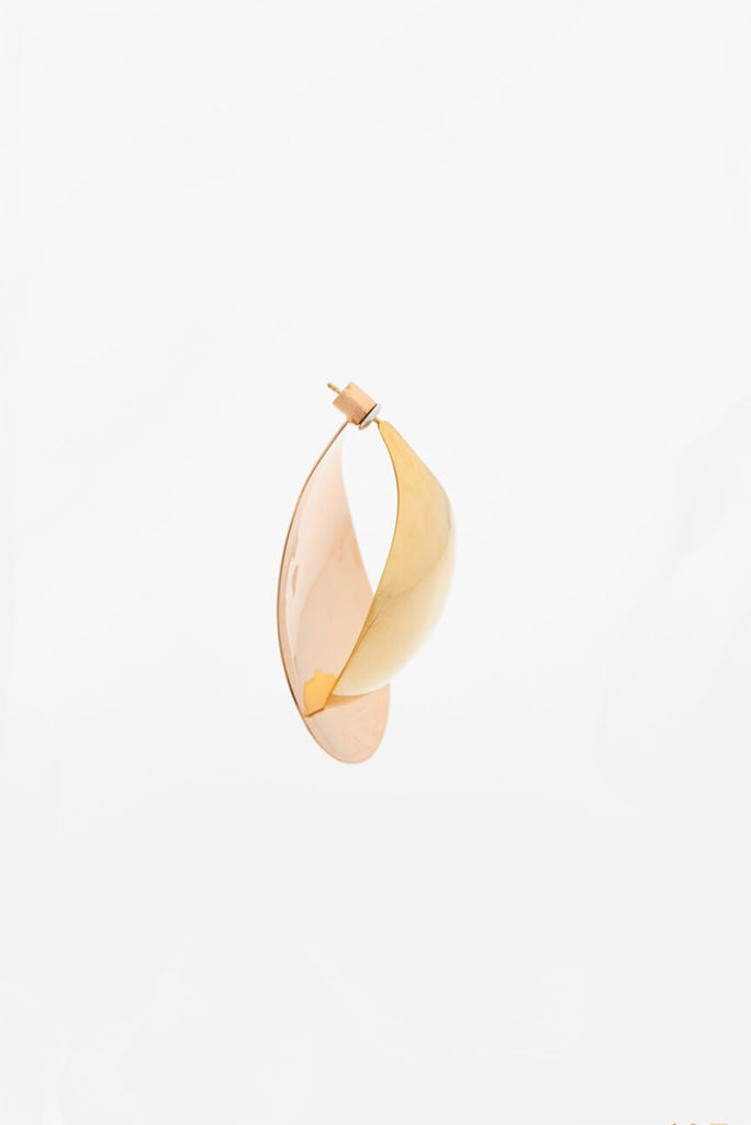 BOUCLE D'OREILLE MAXI PETAL VERMEIL JAUNE & ROSE