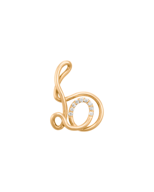 COLLIER ALPHABET B OR JAUNE ET DIAMANTS