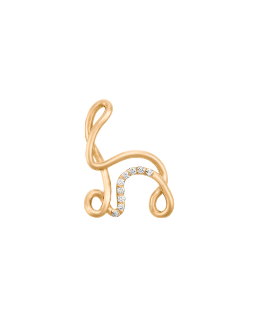 COLLIER ALPHABET H OR JAUNE ET OR JAUNE