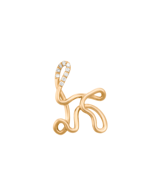 COLLIER ALPHABET K OR JAUNE ET OR JAUNE