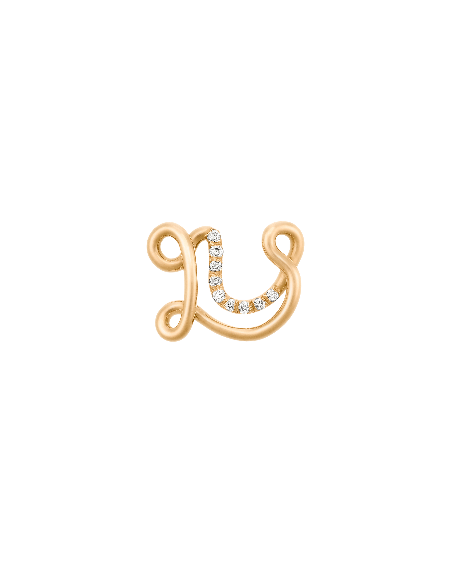 COLLIER ALPHABET U OR JAUNE ET OR JAUNE