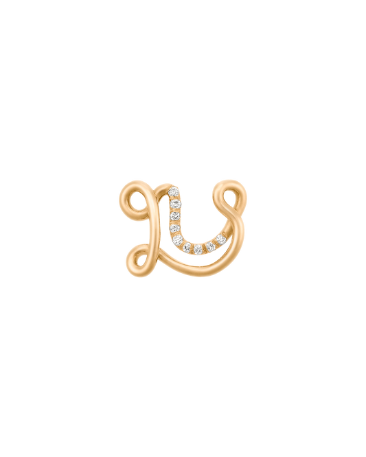COLLIER ALPHABET U OR JAUNE ET DIAMANTS