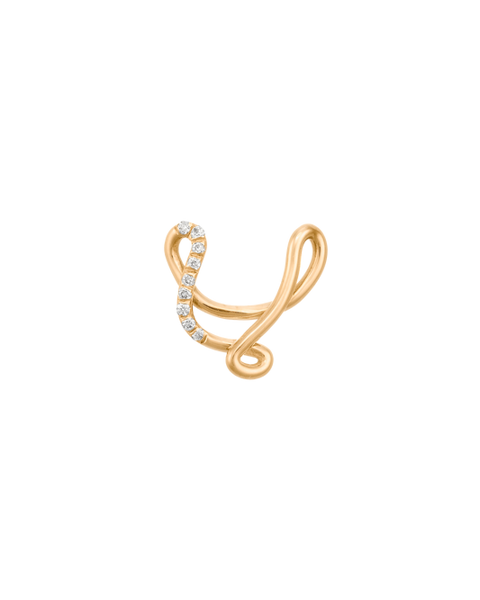 COLLIER ALPHABET V OR JAUNE ET DIAMANTS