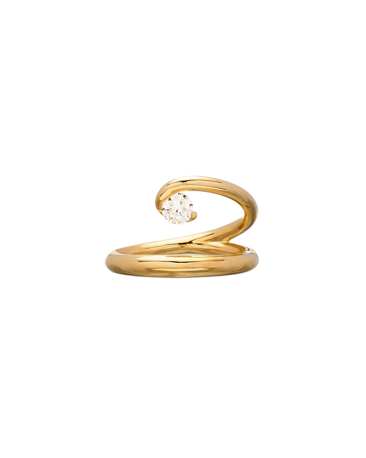 BAGUE SERTI SCULPTE OR JAUNE