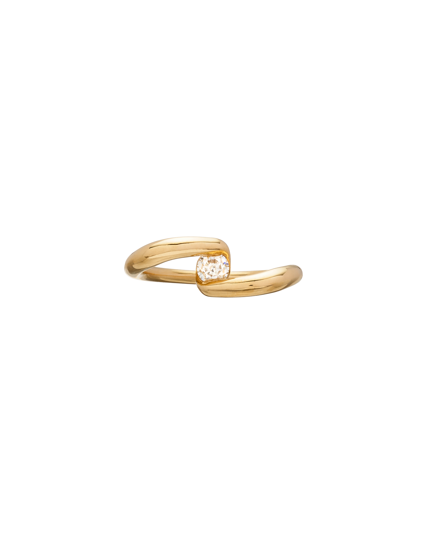 BAGUE COEUR SERTI SCULPTE OR JAUNE