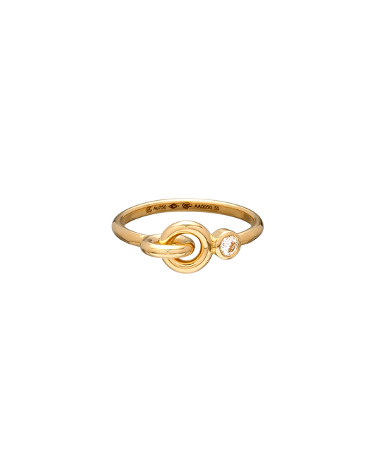 BAGUE TWIN DIAMANT OR JAUNE