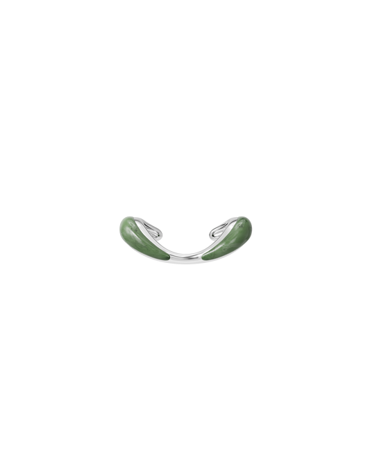 BRACELET LIPS BLOW JADE ARGENT & JADE