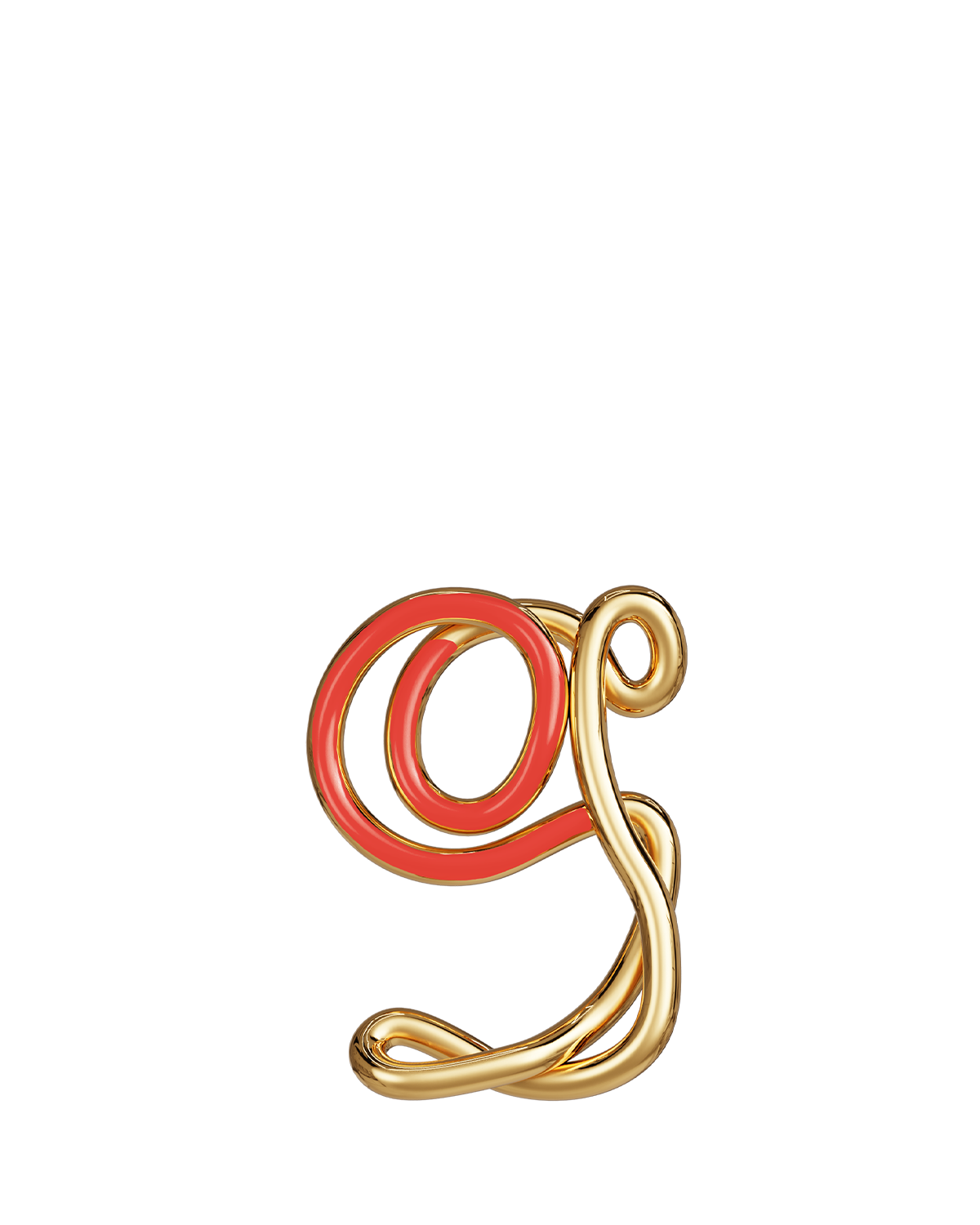 COLLIER ALPHABET G VERMEIL CORAIL