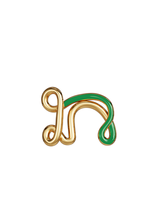 COLLIER ALPHABET N VERMEIL  VERT
