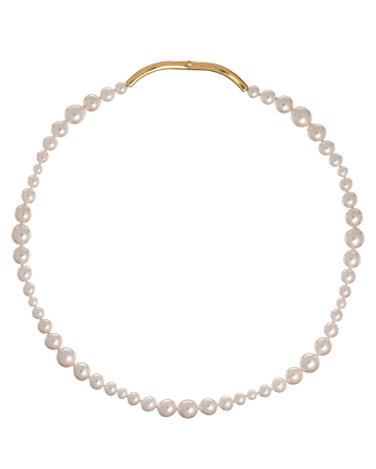 COLLIER WAVE PERLES OR JAUNE
