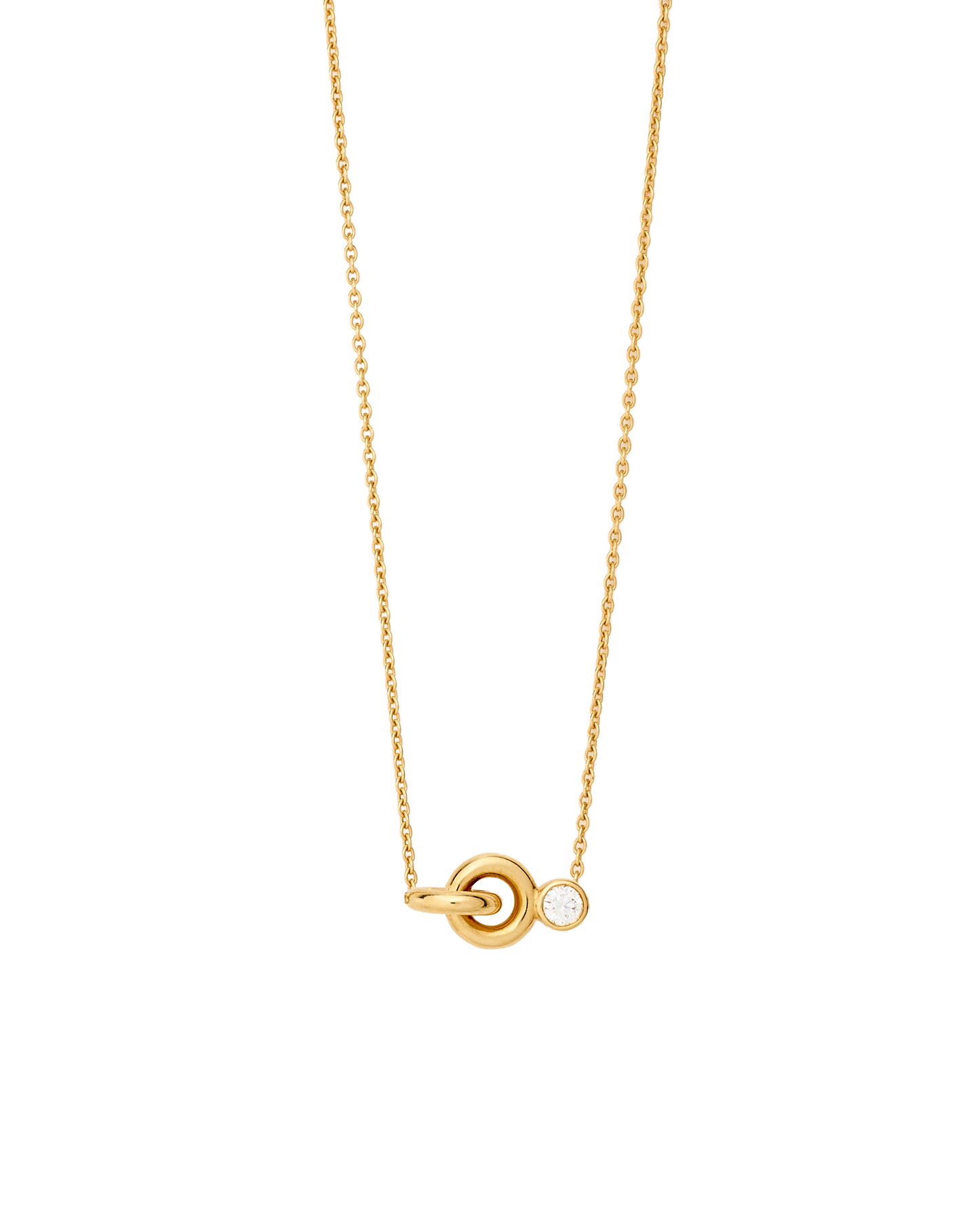 COLLIER TWIN CHAIN OR JAUNE