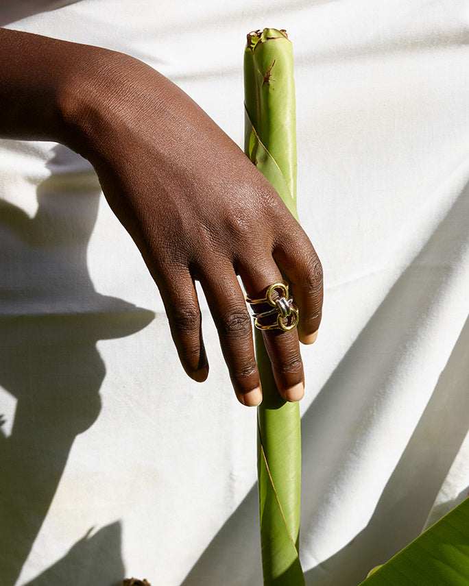 BAGUE TRYPTICH VERMEIL & ARGENT