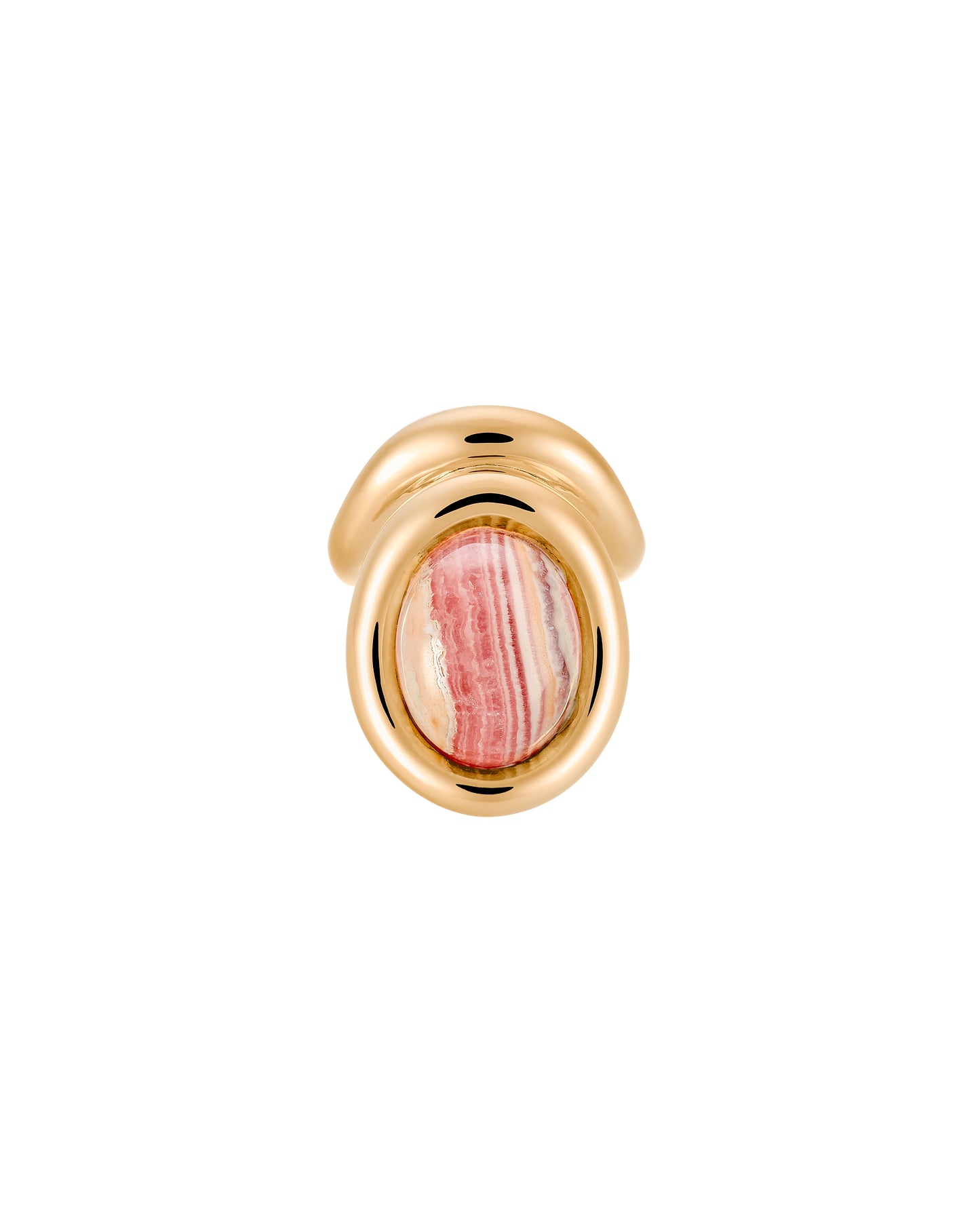 BAGUE FRAMED RHODOCHROSITE VERMEIL