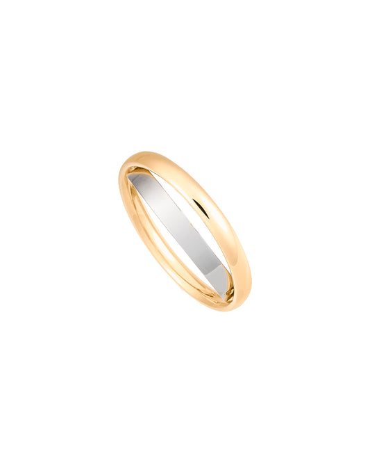 BAGUE BOLD ELIPSE OR JAUNE & BLANC