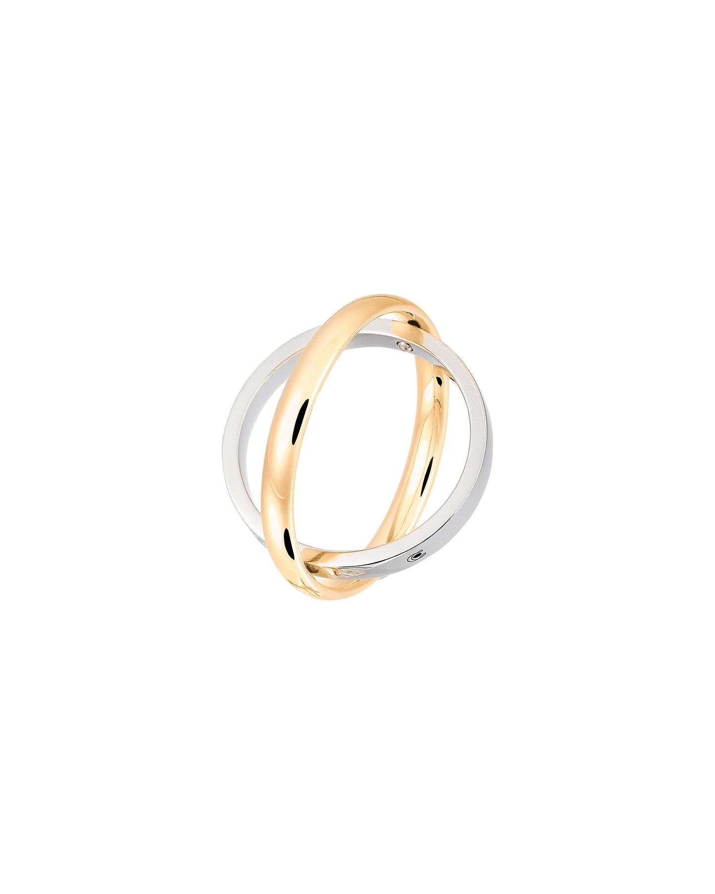 BAGUE ELIPSE OR JAUNE & ROSE