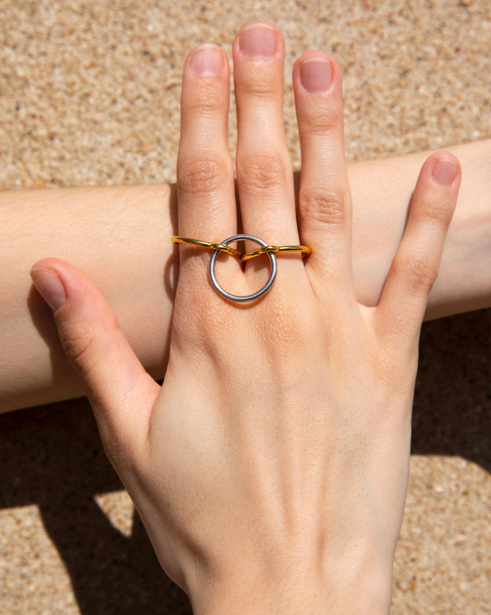 BAGUE THREE LOVERS VJ,VR & ARGENT