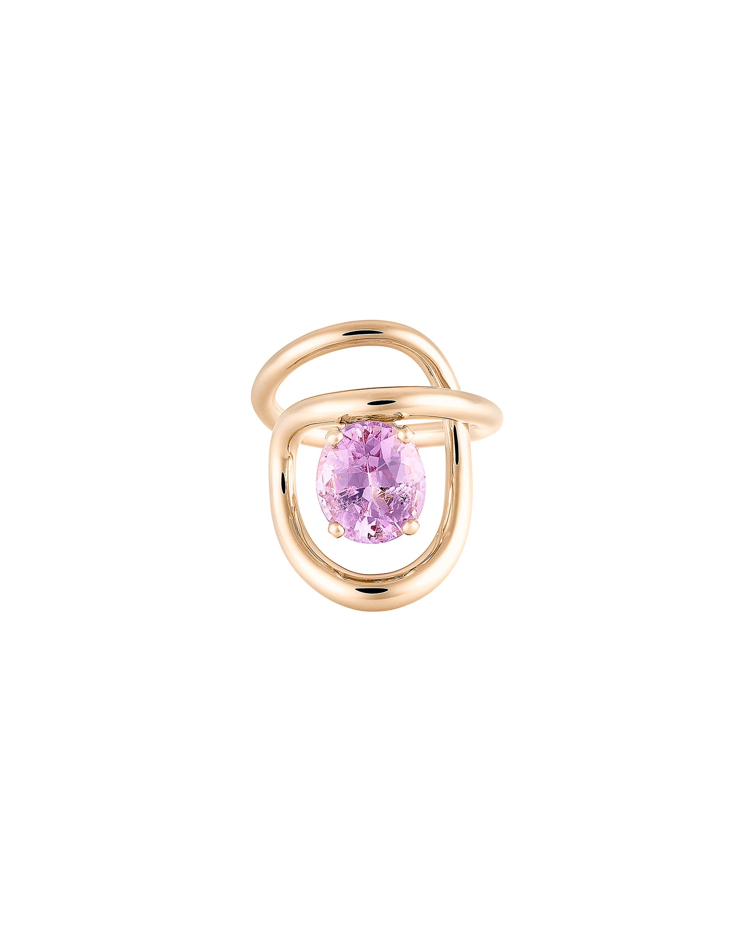 BAGUE RIBBON & MORGANITE ROSE OR JAUNE