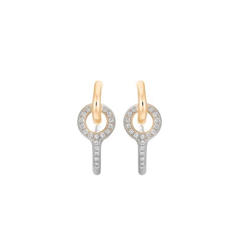 BOUCLES D'OREILLES TWIN PAVE OR BLANC