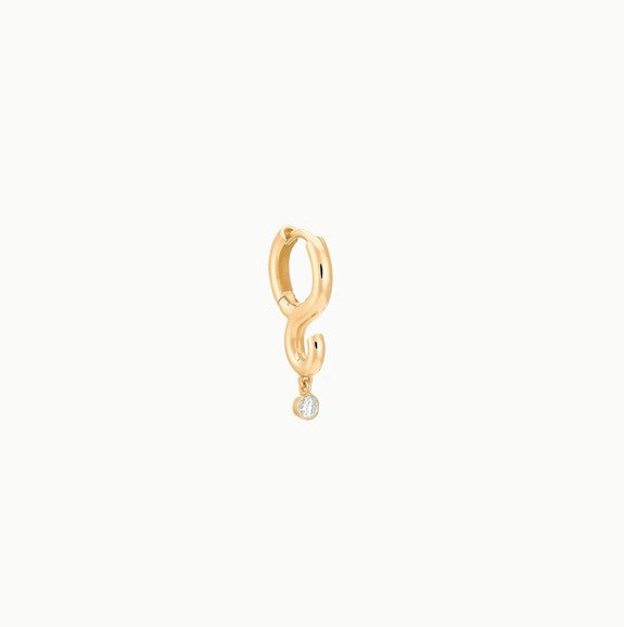 CREOLE HOOK DIAMANT YELLOW GOLD