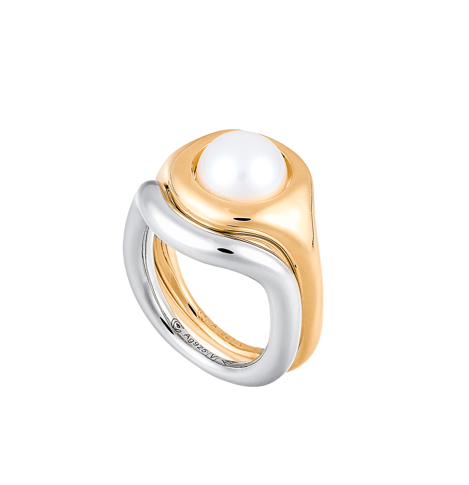 BAGUE ECLIPSE PERLE VERMEIL&ARGENT