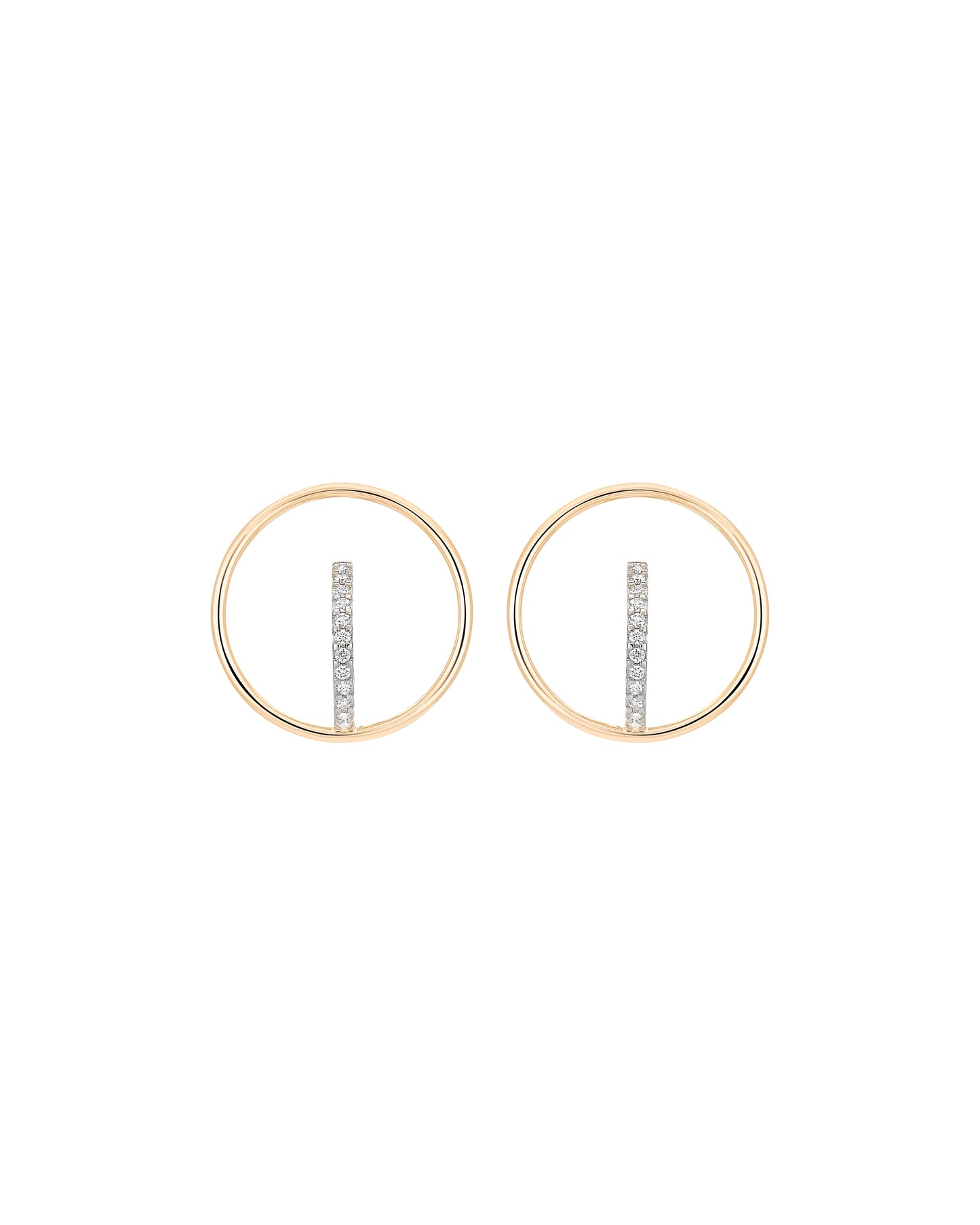 BOUCLE D'OREILLE SATURN S OR JAUNE & BLANC