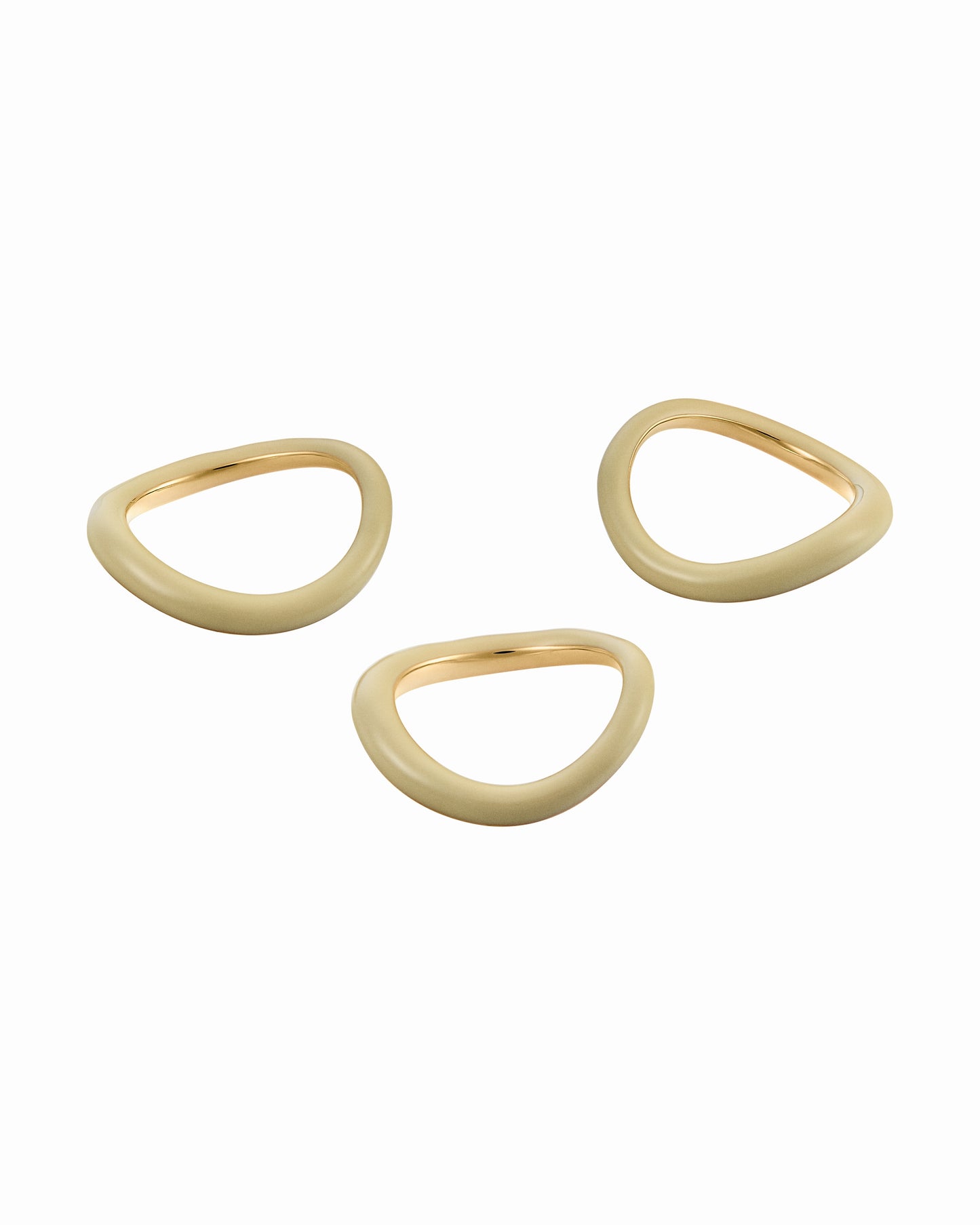 BAGUES WAVE LAQUÉES BEIGE BEIGE