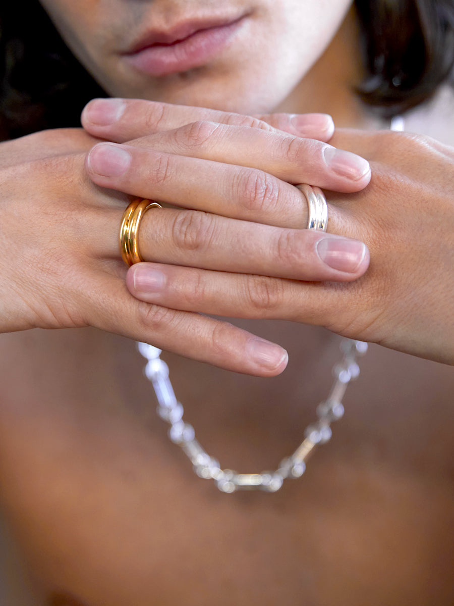 BAGUE DOUBLE BRAHMA ARGENT