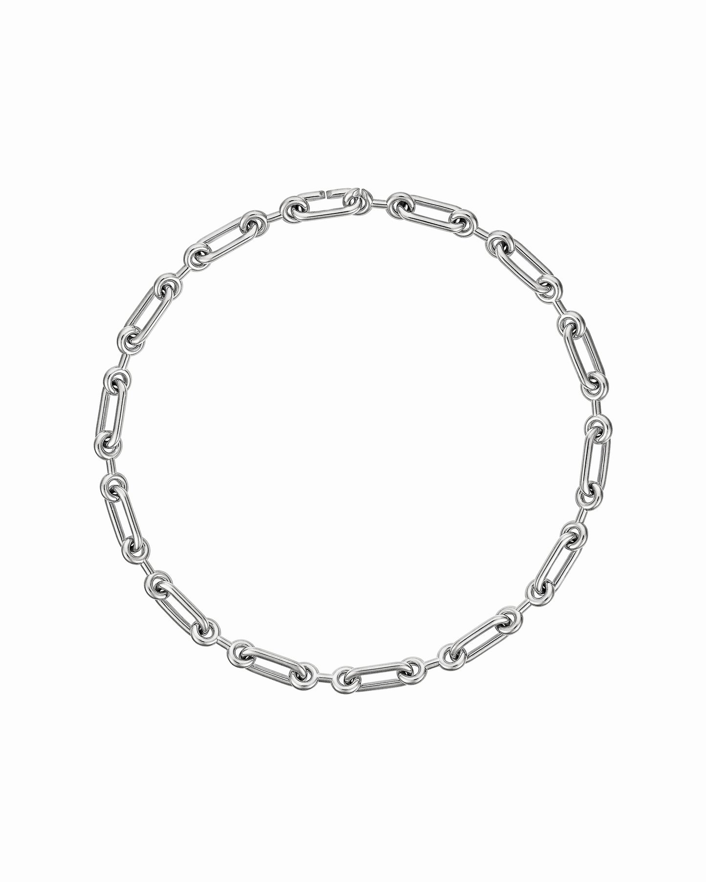 PETIT BINARY CHAIN - LONG ARGENT