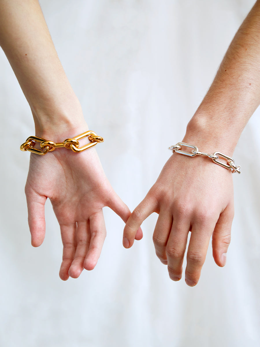 BRACELET MAXI BINARY CHAIN ARGENT