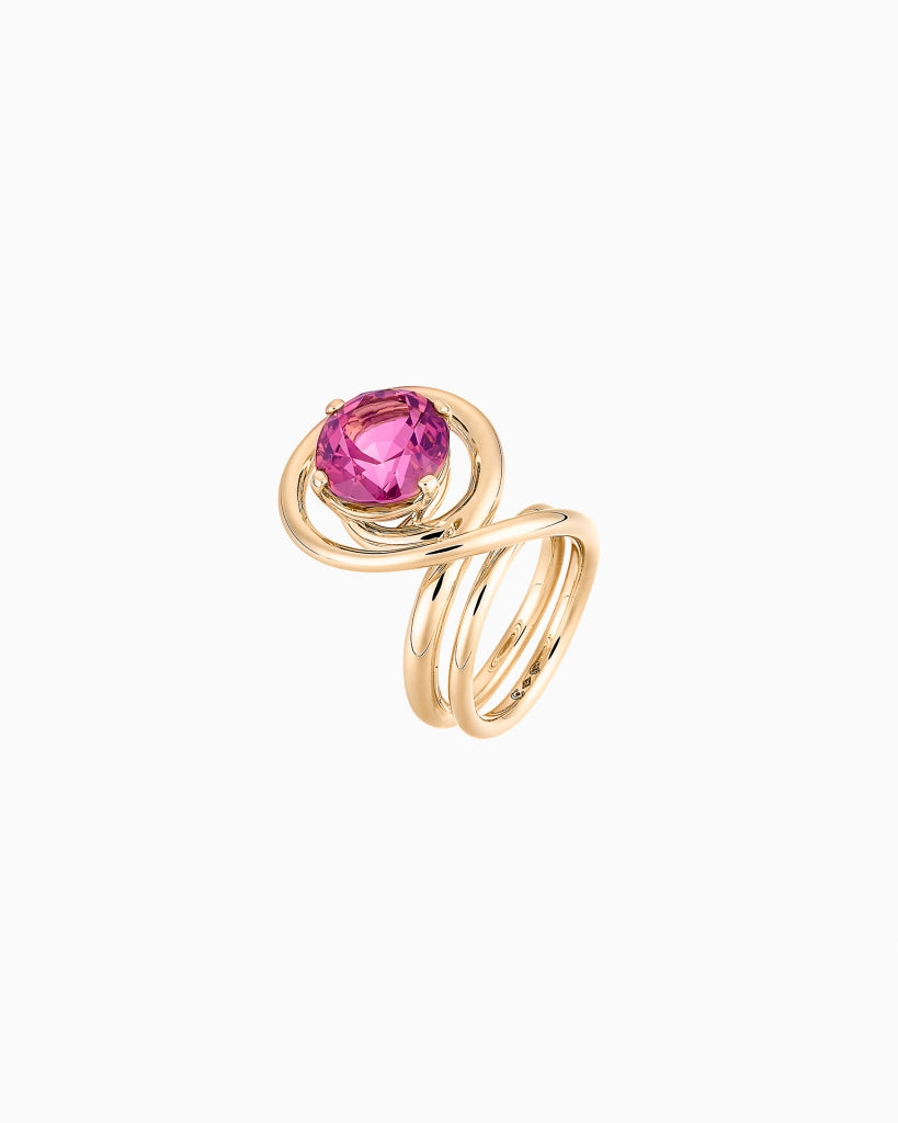 BAGUE ROUND TRIP & TOURMALINE OR JAUNE