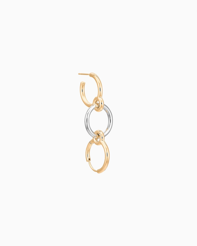 BOUCLE D'OREILLE THREE LOVERS VERMEIL & ARGENT