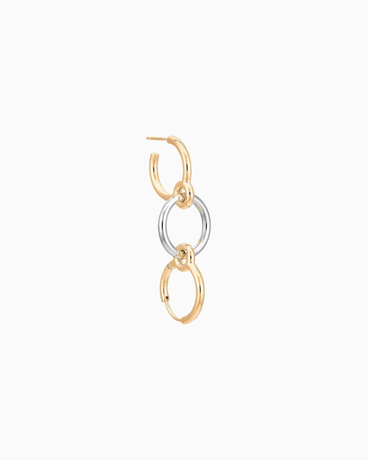 BOUCLE D'OREILLE THREE LOVERS VERMEIL & ARGENT