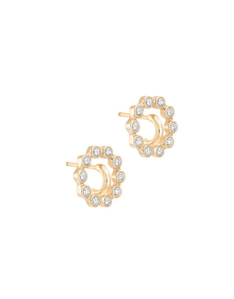 BOUCLES D'OREILLES SATURN XS YELLOW & WHITE GOLD