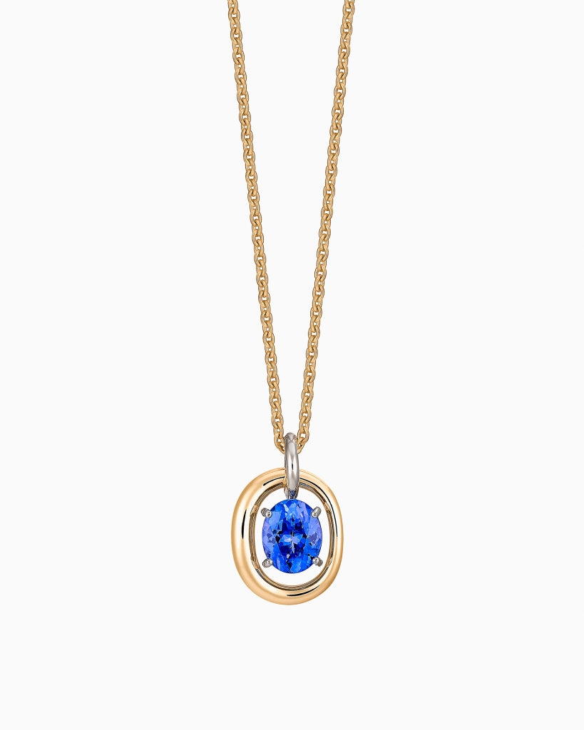 PENDENTIF NAHO & TANZANITE OR JAUNE