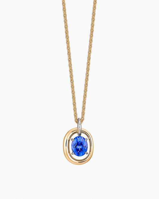 PENDENTIF NAHO & TANZANITE OR JAUNE